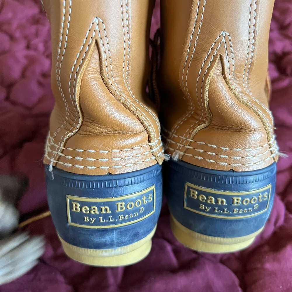 L.L. Bean Leather and Navy Bean Boots